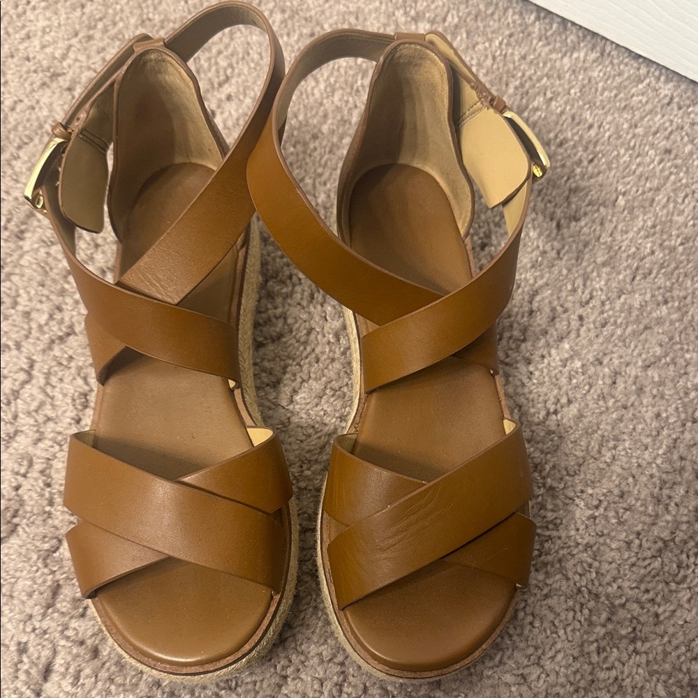 Hardly Worn Michael Kors Brown Leather Women's Sandals